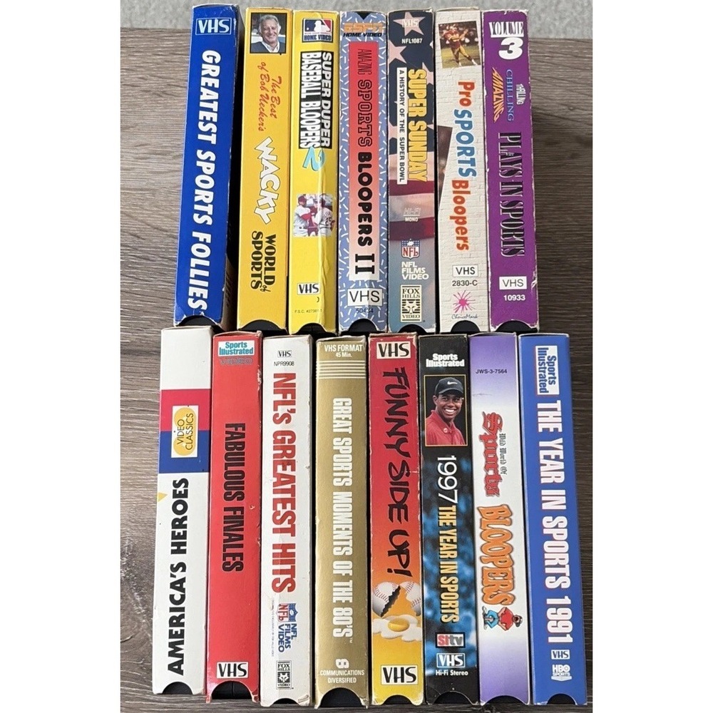 80s & 90s Sports VHS Video VTG LOT Bob Eucker Baseball Basketball Football VCR